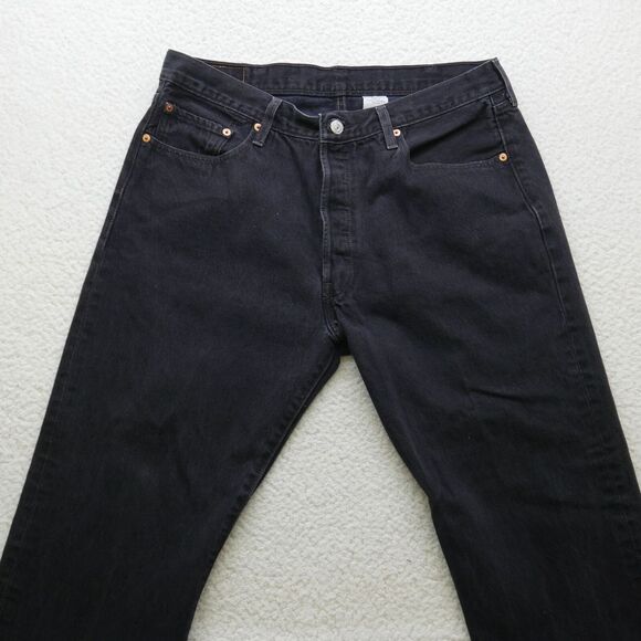 Vtg Levi's 501-0660 Jeans Mens 36x30 Y2K 2000s Black Button Fly Straight Leg - Picture 8 of 16